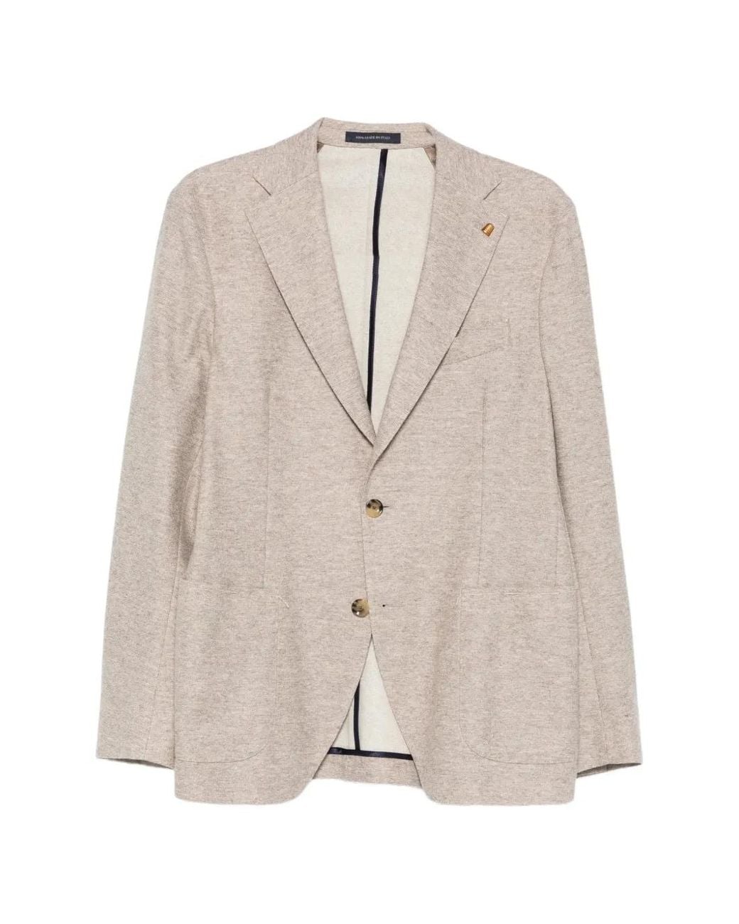 Sartoria Latorre Natural Notch-Lapel Single-Breasted Blazer for men