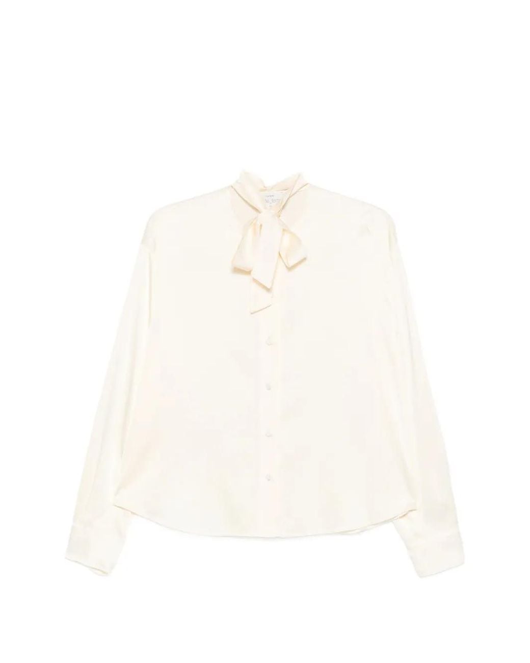 Forte_forte White Tie-Neck Button-Up Shirt
