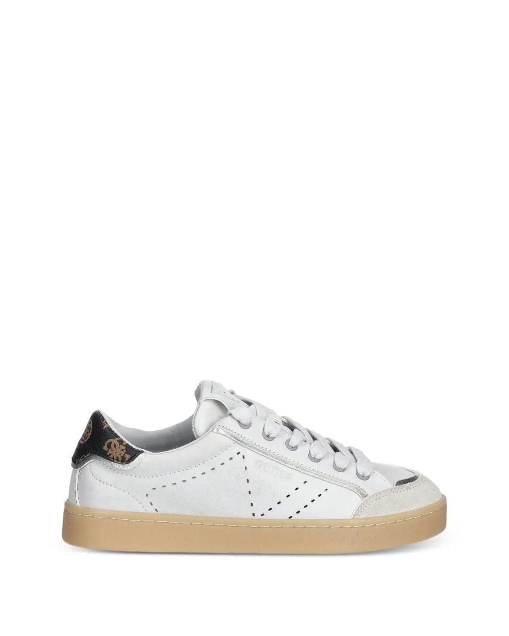 Guess White Jhell Patterned-Detail Sneakers
