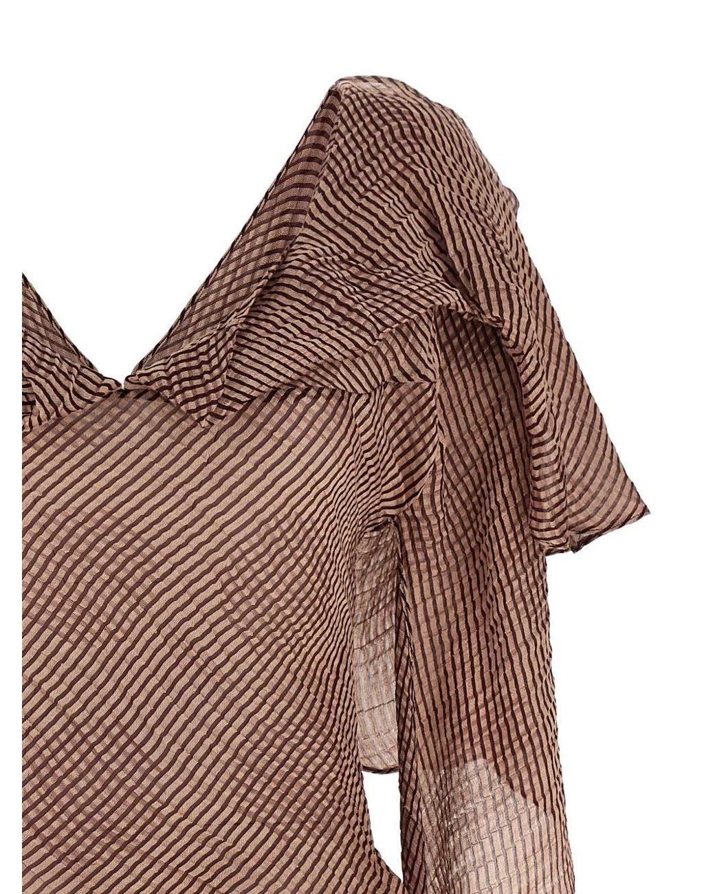 Kiko Kostadinov Brown Plexus Crinkled Blouse
