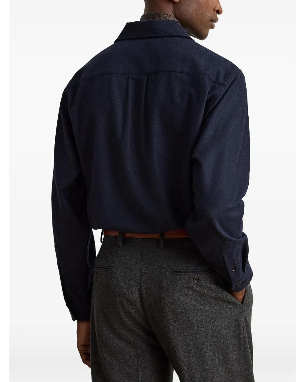 Ralph Lauren Blue Russel Long-Sleeved Polo Shirt for men