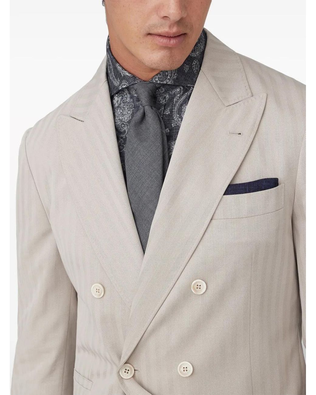 Brunello Cucinelli Gray Colored Tie Accessories for men