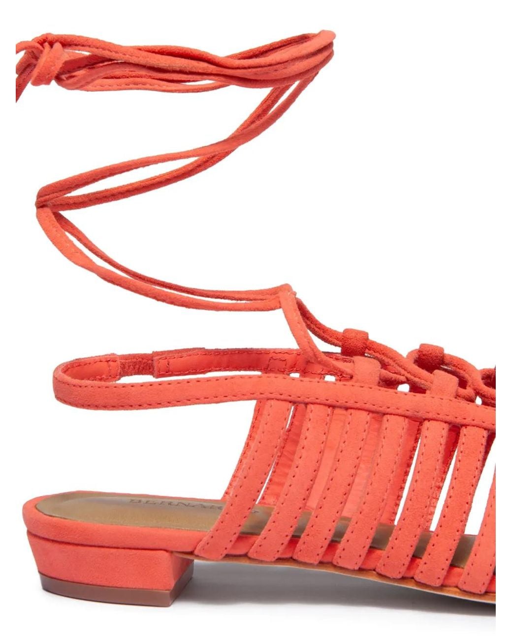 Bernardo Red Geneva Caged Lace-Up Sandals