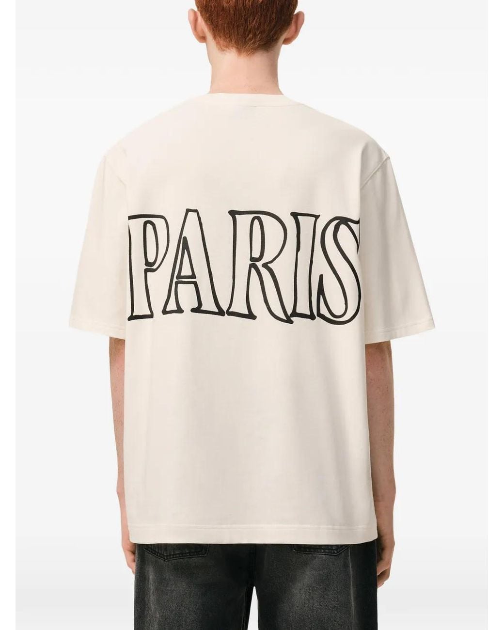 AMI White Short Sleeves Blanc Creme Cotton T-Shirt