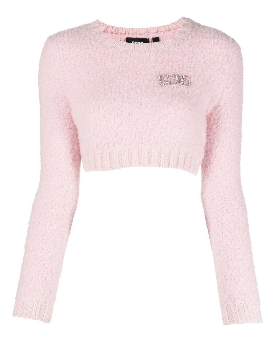 Gcds Pink Crop Top With Decoration