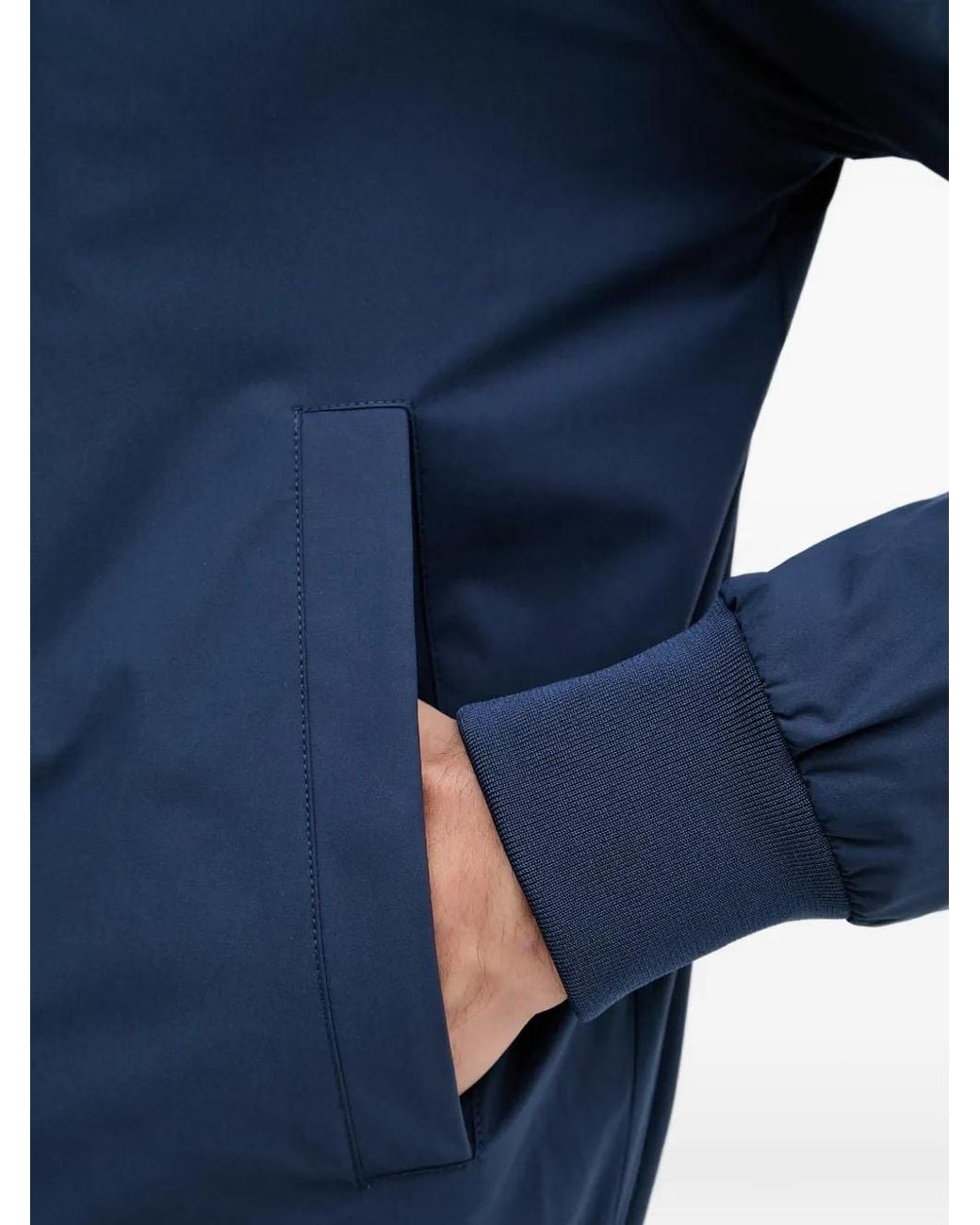 Trussardi Blue Veste Zippée À Col Chemise for men