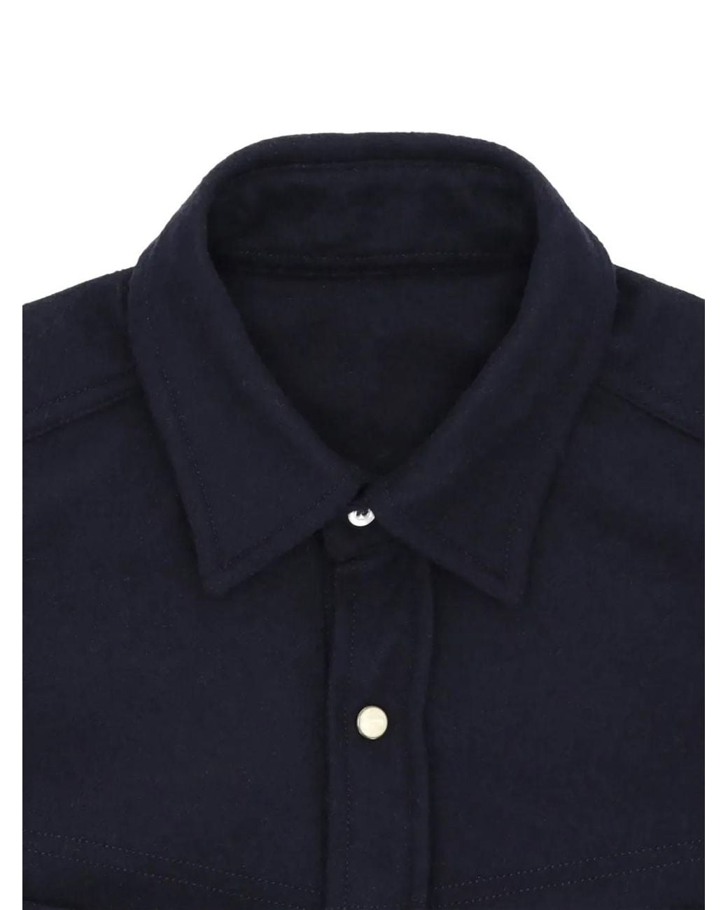 Fortela Blue Pasadena Contrast-Stitching Shirt for men