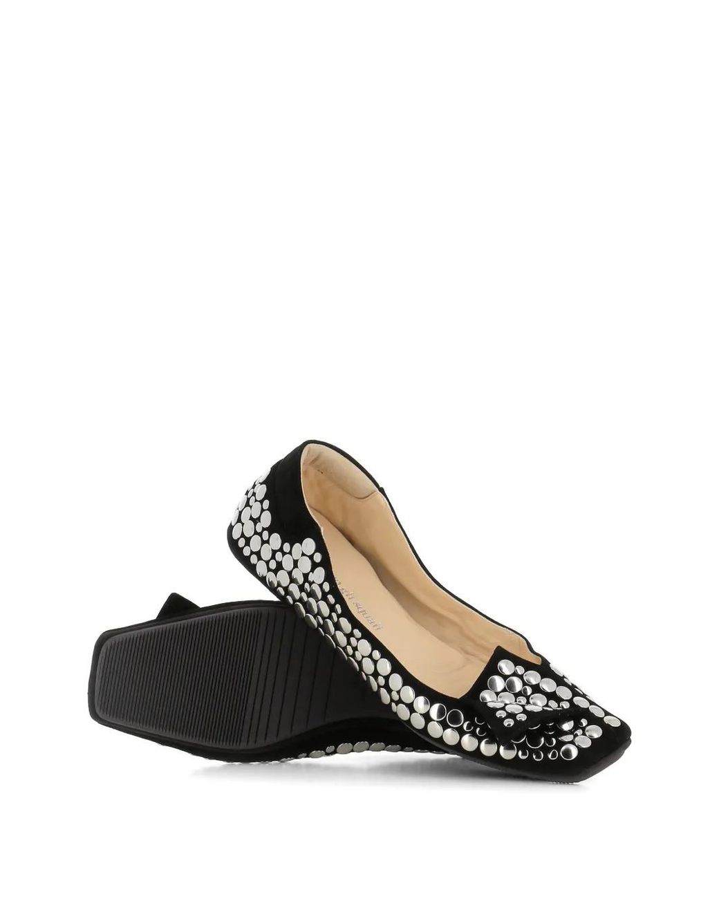 Dove Nuotano Gli Squali White Studded Ballet Flats