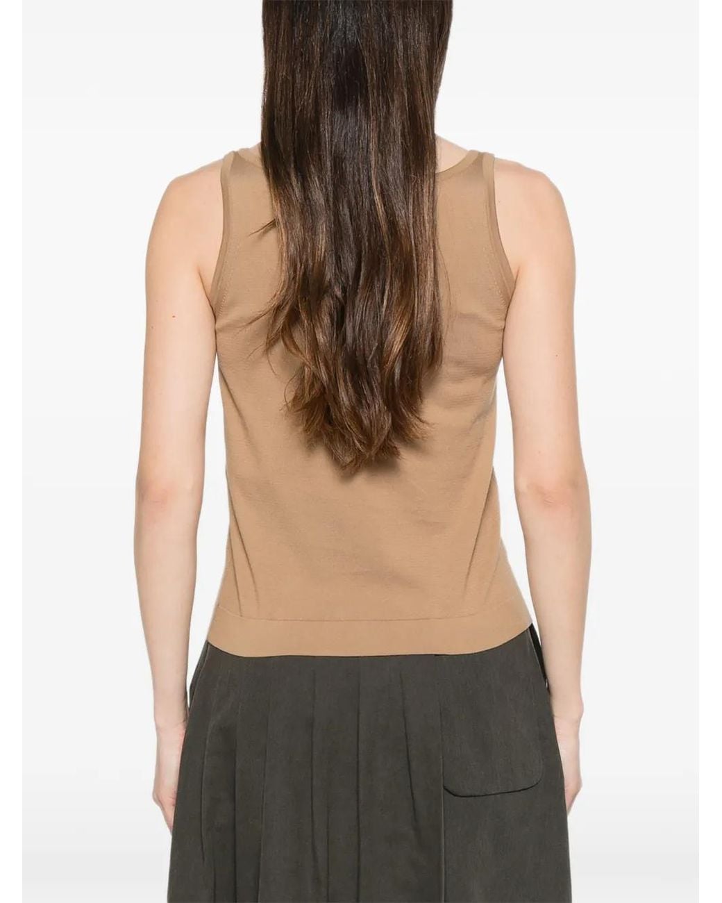 Max Mara Natural Pumano Tank Top With Wide Neck