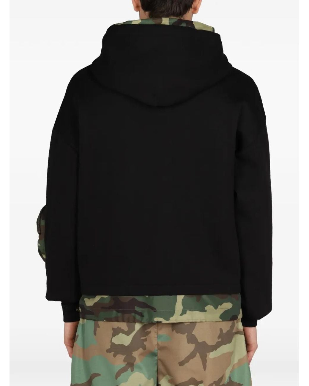 Dolce & Gabbana Black Camouflage-Print Patch Hoodie for men