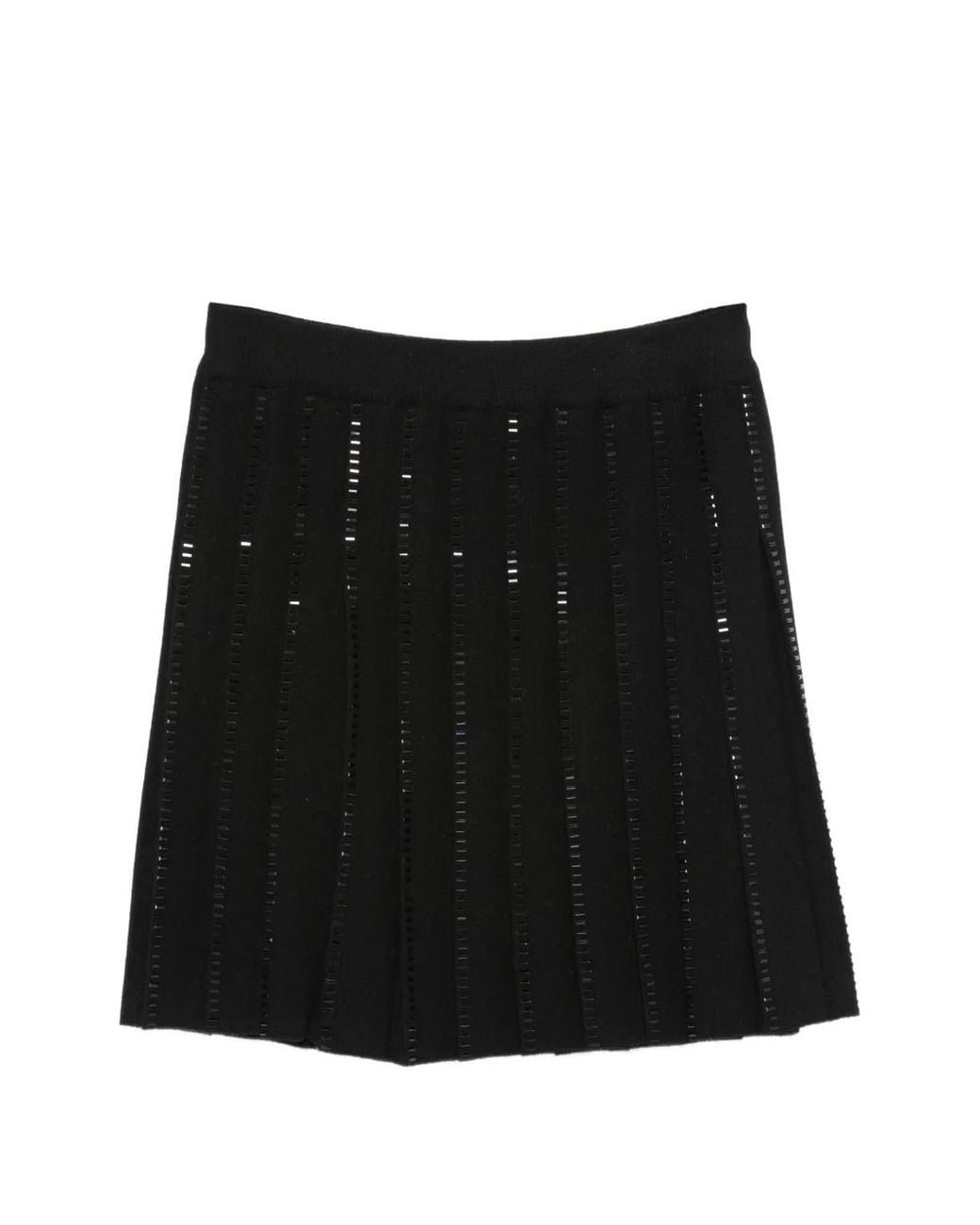 Ermanno Scervino Black Minijupe Plissée À Sequins