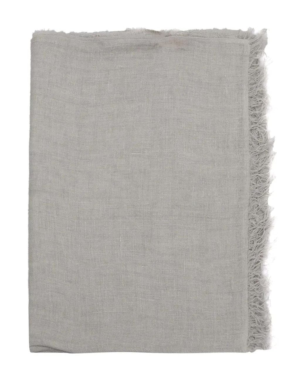 D'Aniello Gray Arthur Frayed-Edge Linen Scarf