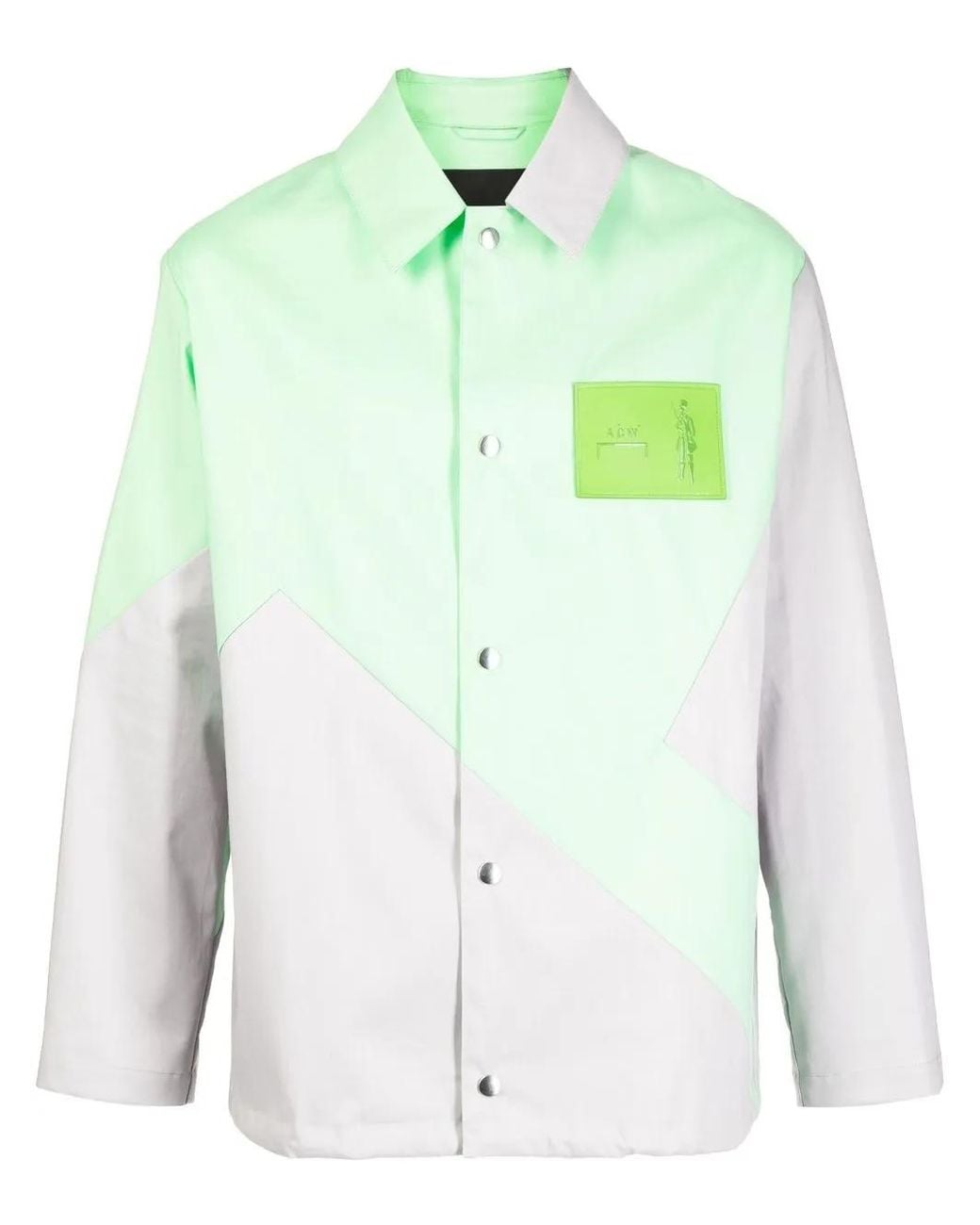 A_COLD_WALL* Green Geometric Panelled Shirt for men