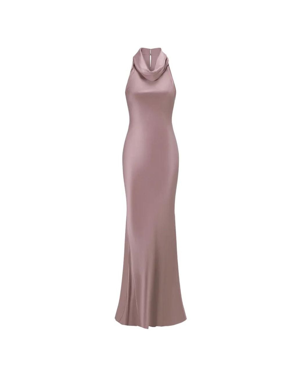 Oude Waag Purple Bias-Cut Cowl-Neck Gown