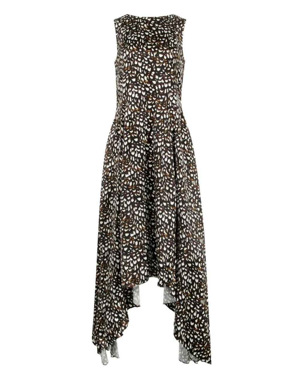 Loewe Brown Abstract-Print Dress