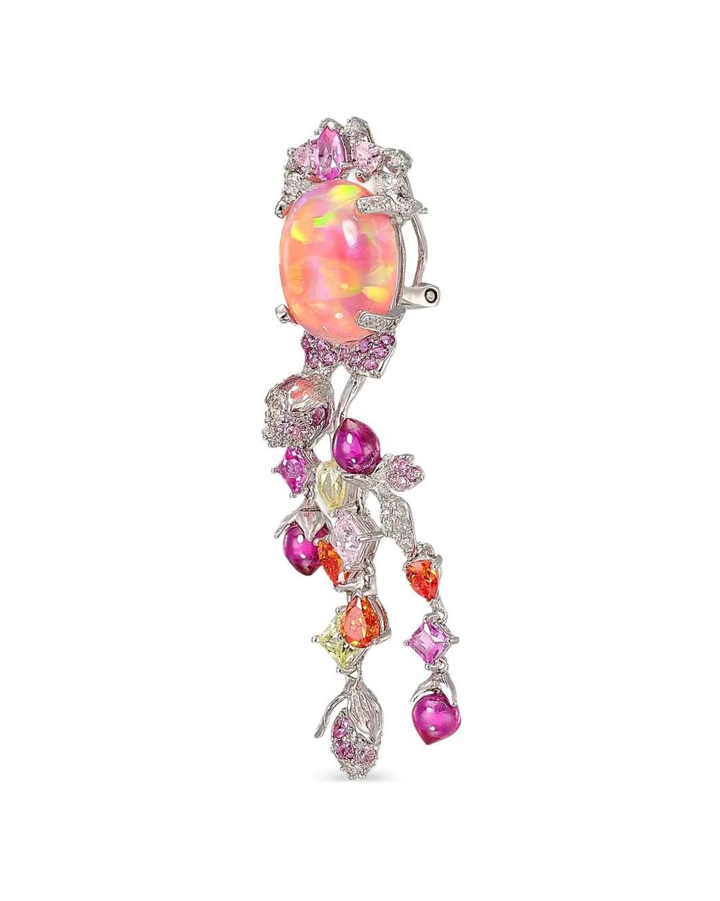 Anabela Chan White Passiflora Multi-Stone Earrings