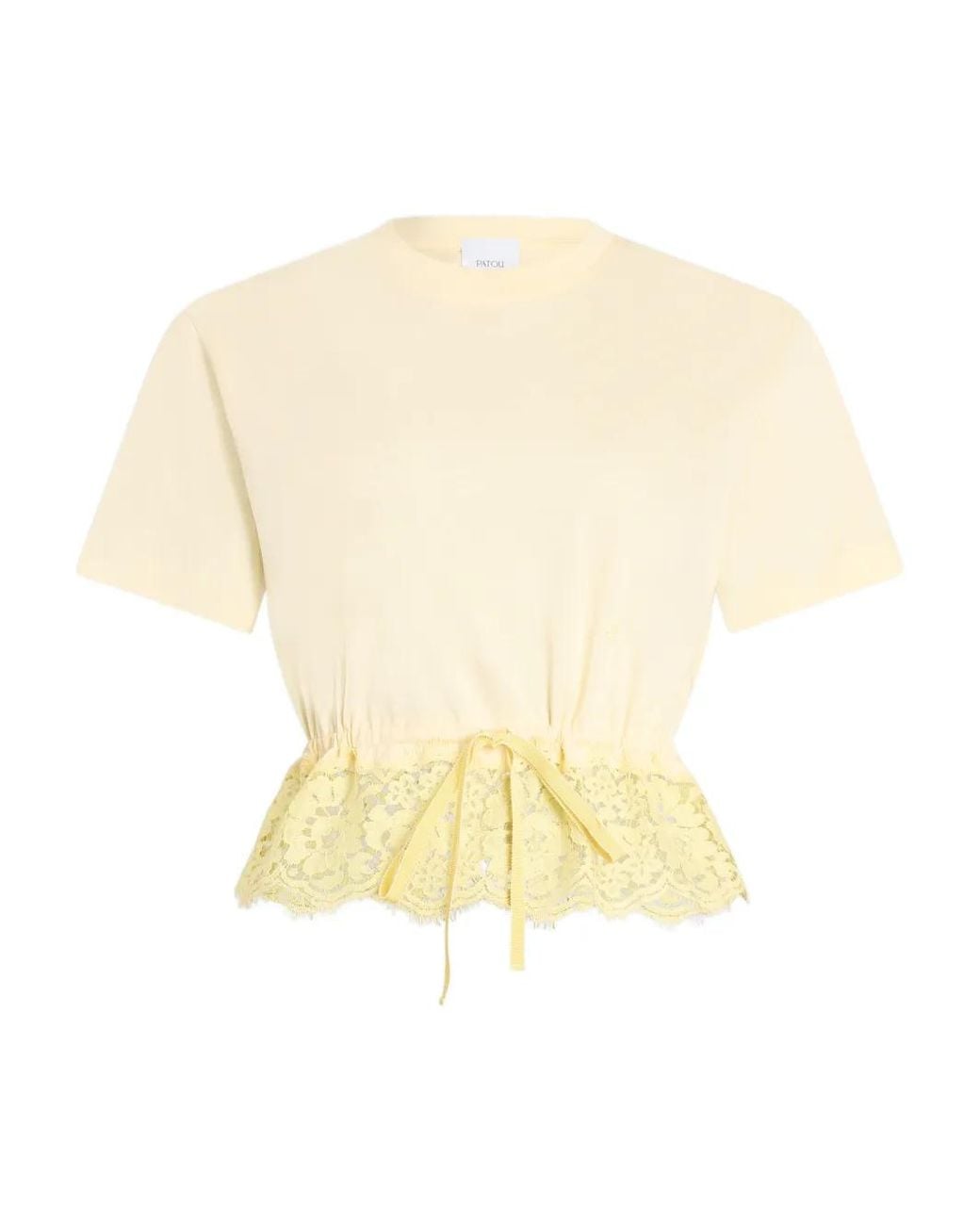 Patou Yellow Lace-Hem T-Shirt