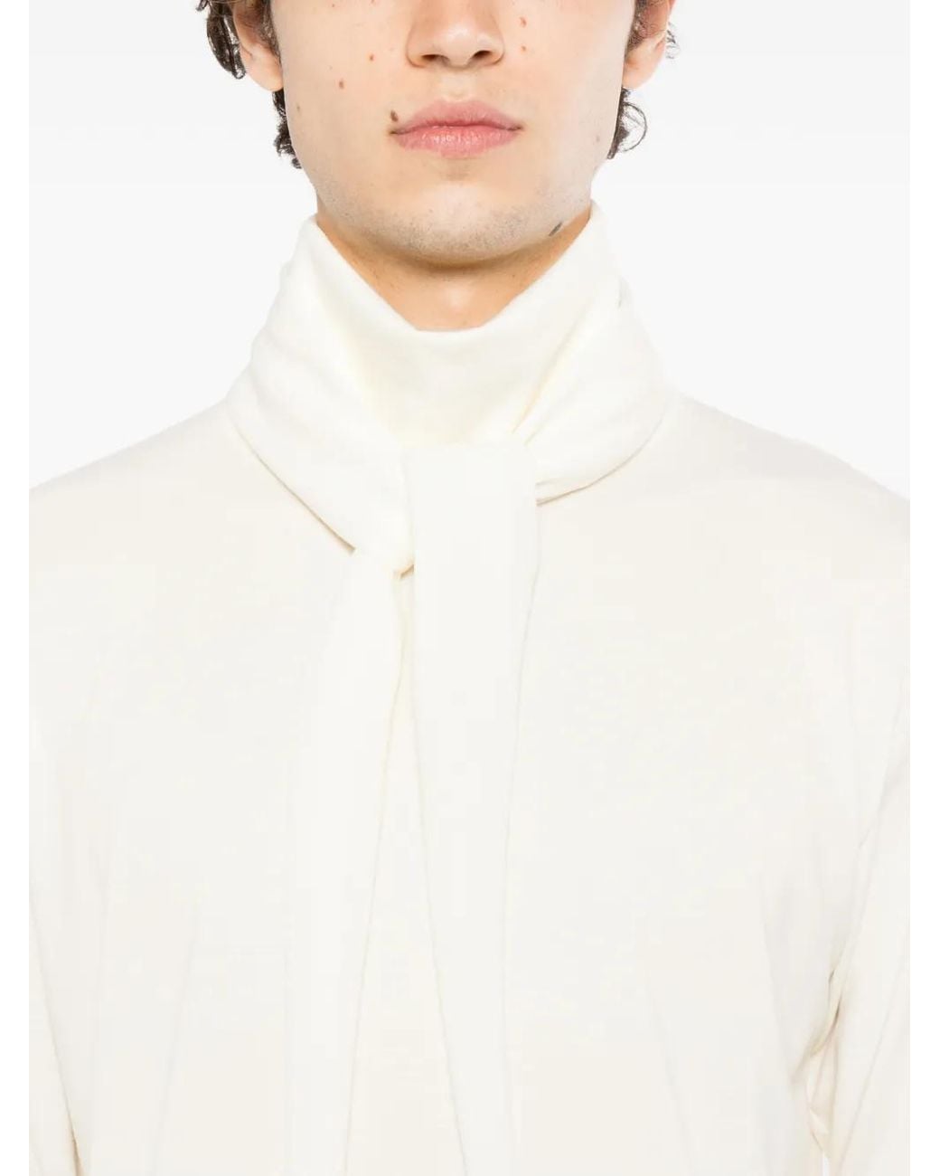 Rainmaker White High-Neck T-Shirt for men