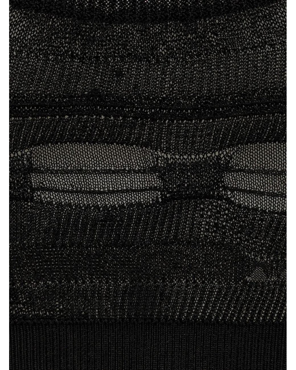 Laneus Black Knit Cropped Top