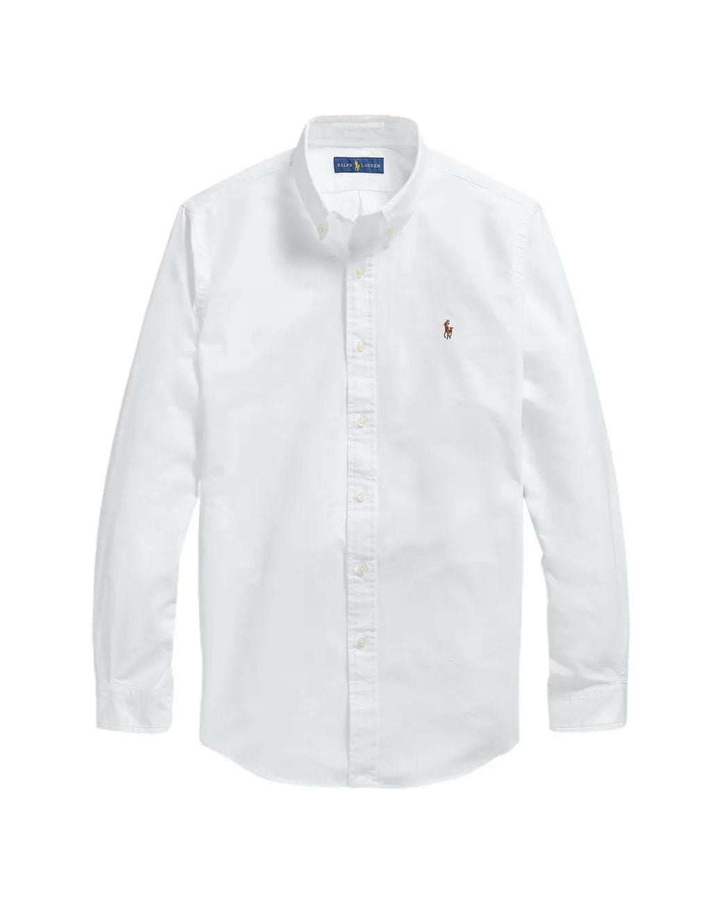 Polo Ralph Lauren White Embroidered-Logo Button-Down Shirt for men