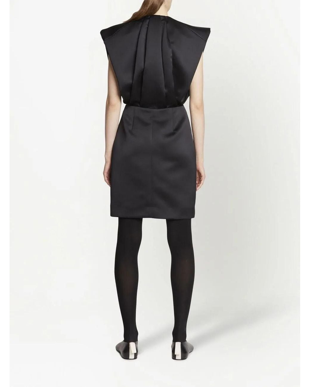 Proenza Schouler Black Satin Shift Dress