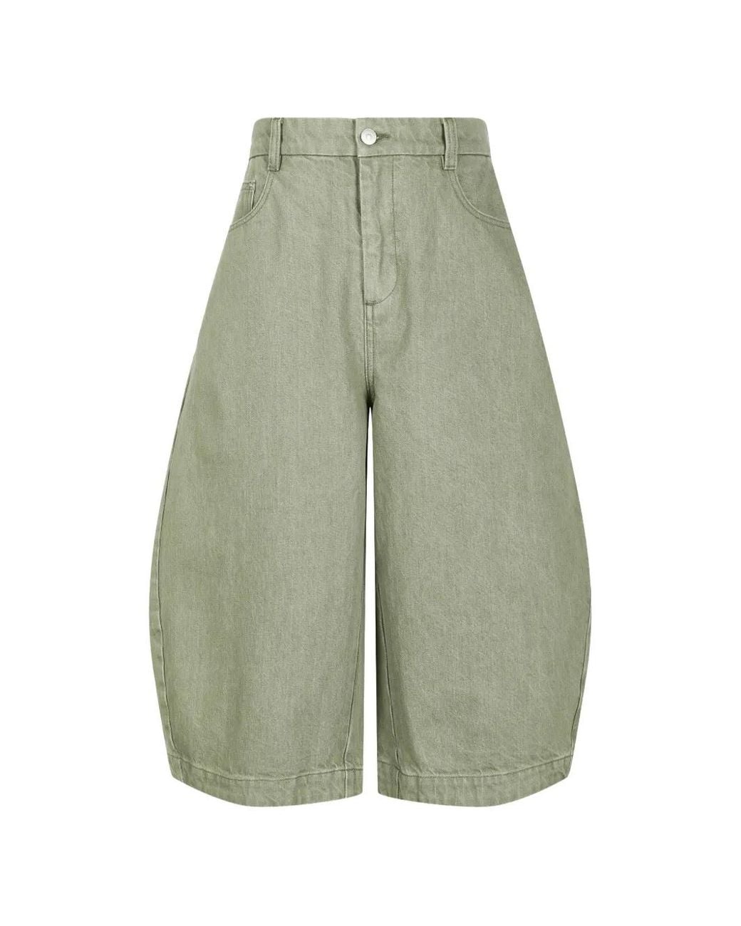 CROQUIS Green Curved-Leg Cropped Jeans for men