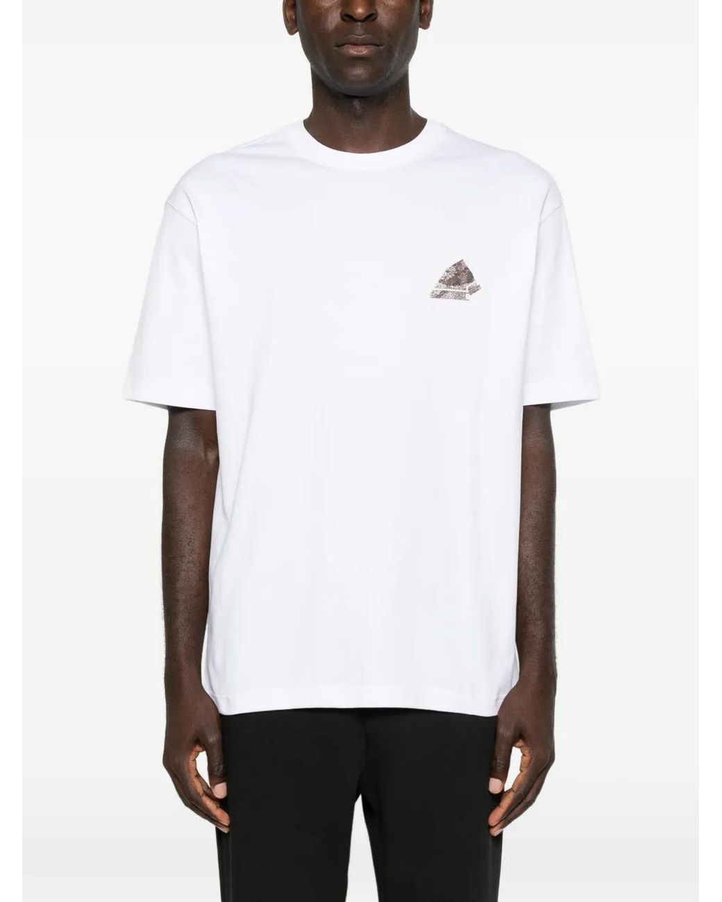 Boss White Graphic-Print Cotton T-Shirt for men