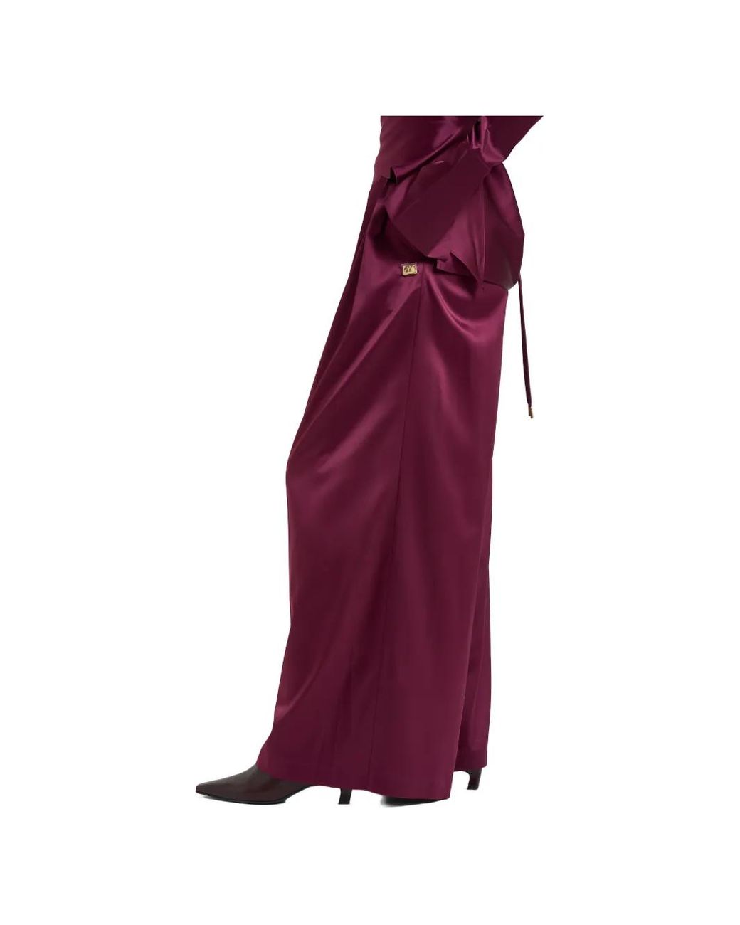 Danamé Purple Sandy Pleated Palazzo Pants