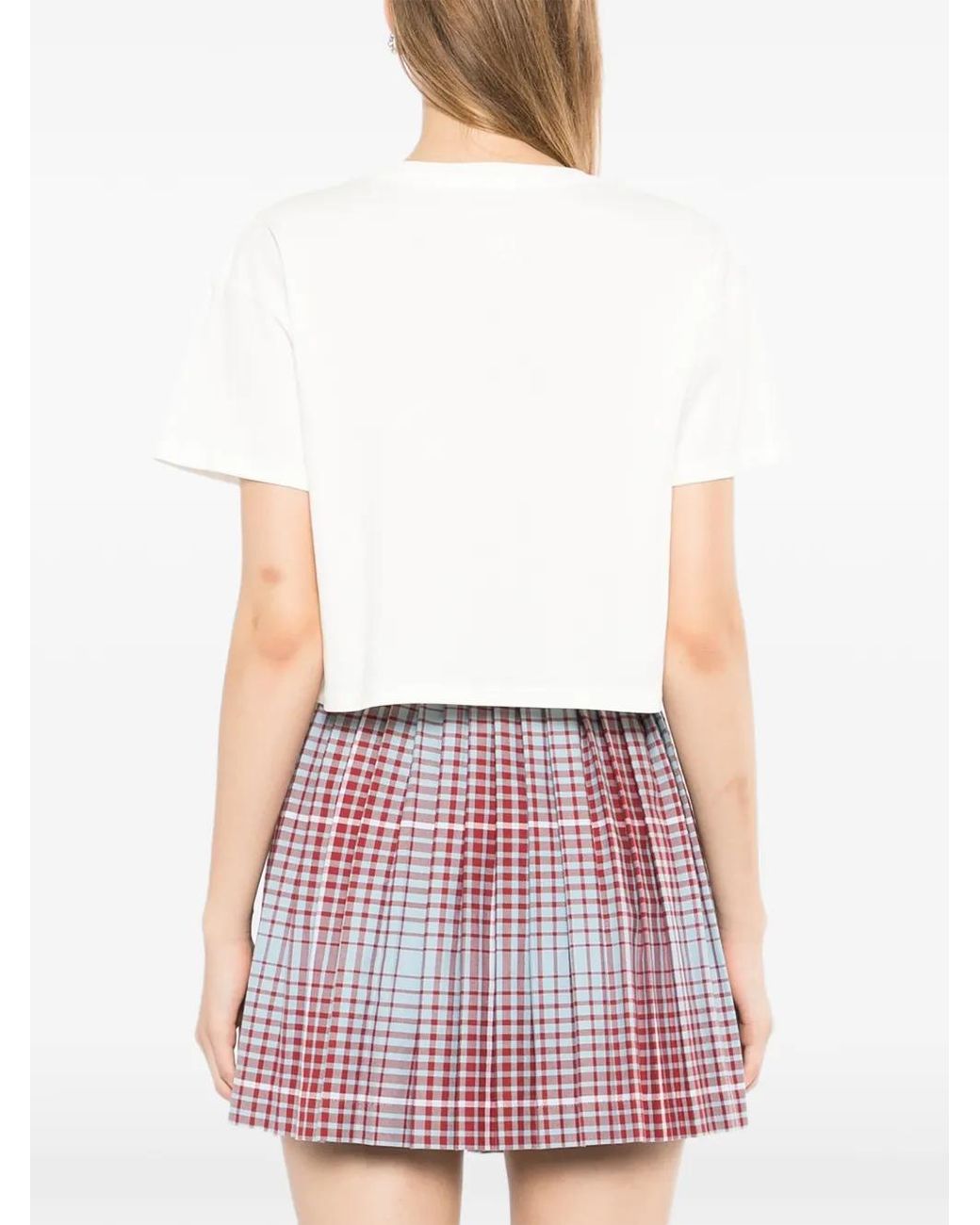 Melt White Graphic-Print Cropped T-Shirt