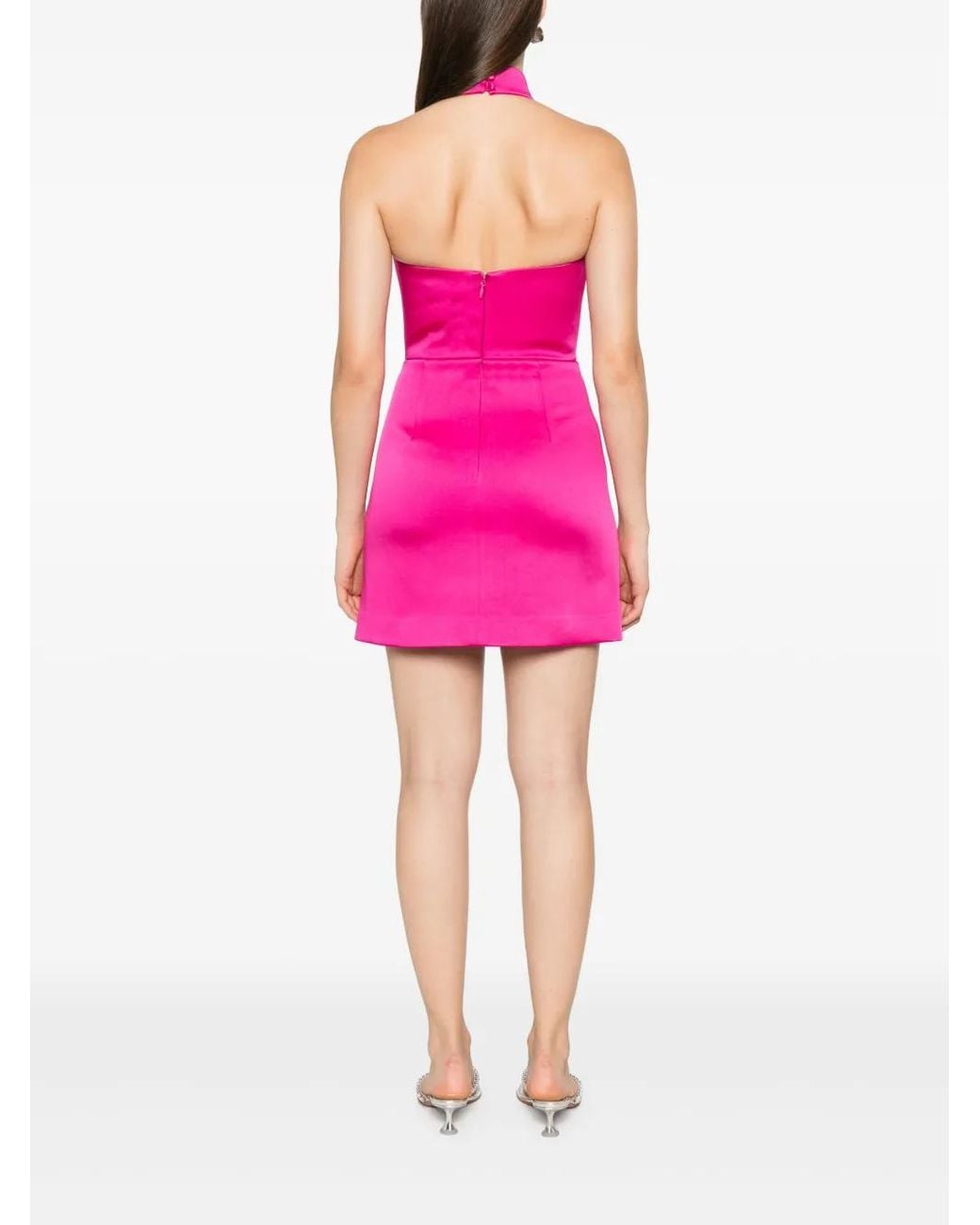Rebecca Vallance Pink 'Saskia' Short Dress With Halter Neckline