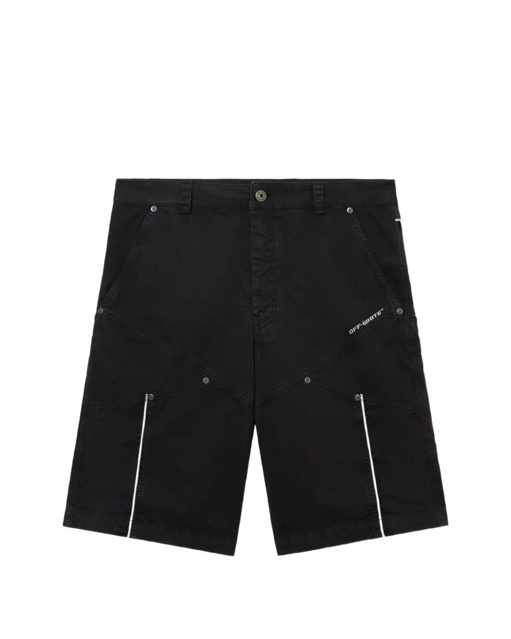 Off-White c/o Virgil Abloh Black Logo-Print Panelled Shorts for men