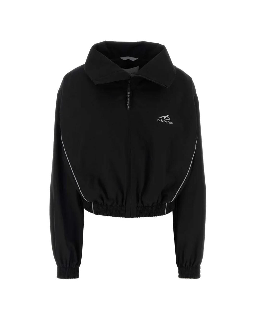Balenciaga Black 3B Sports Icon Reflective-Trim Jacket