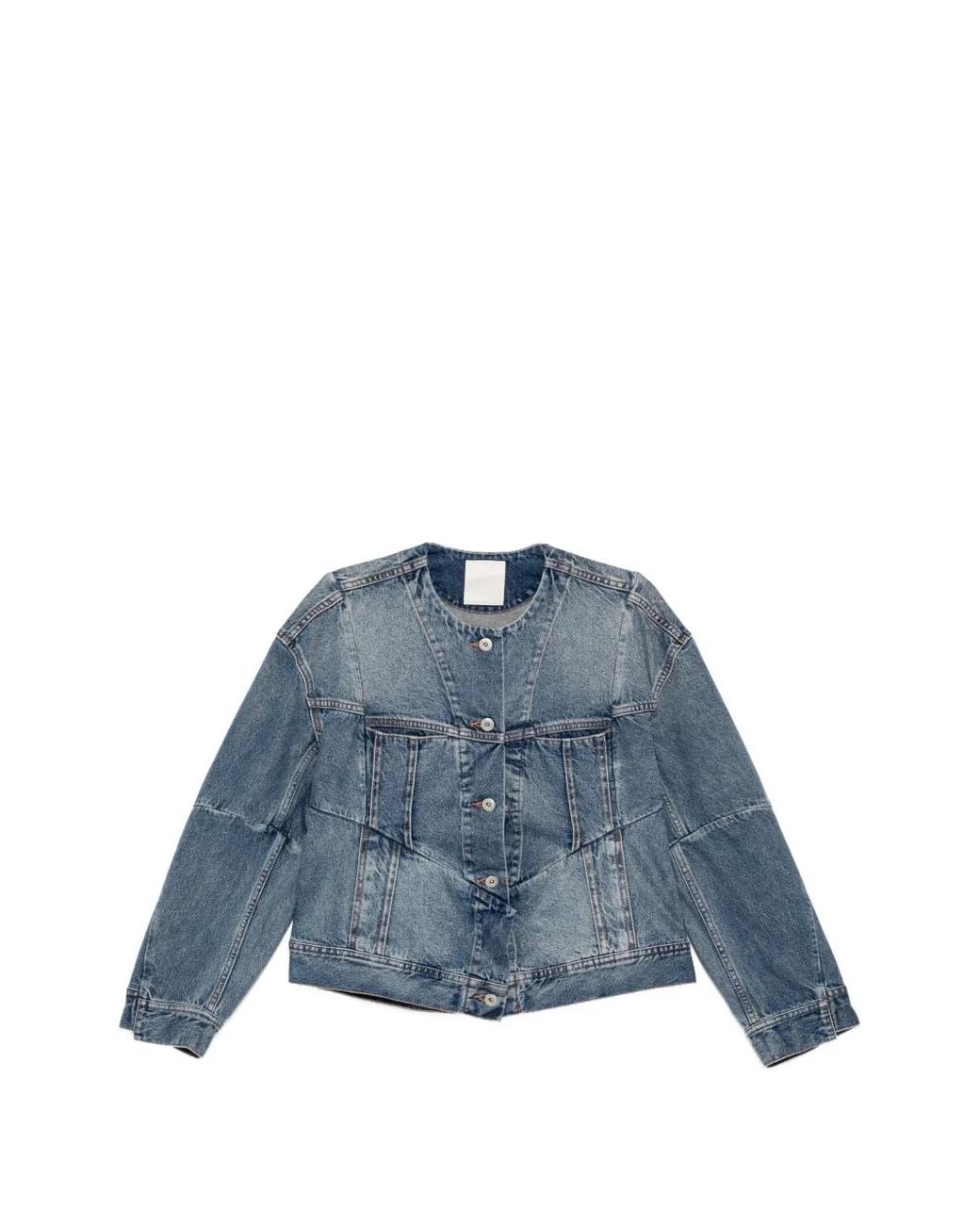 JNBY Blue Veste En Jean À Empiècements