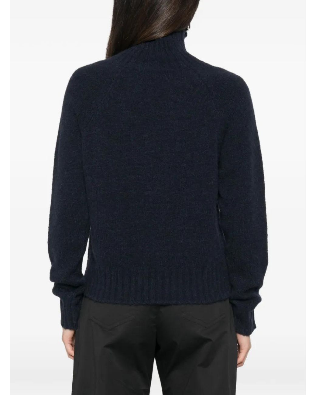 Jucca Blue Roll-Neck Raglan-Sleeve Sweater