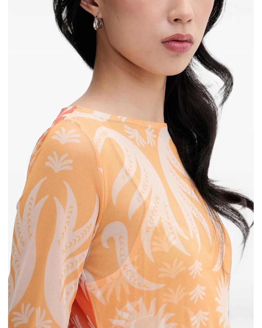 Never Fully Dressed White Graphic-Print Long-Sleeve Midi Dress