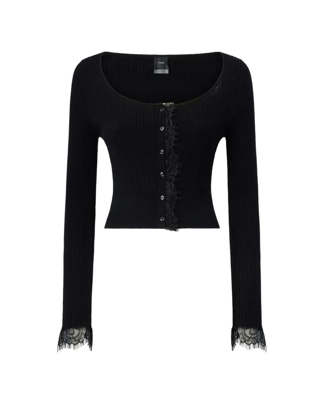 Pinko Black Cropped Cardigan