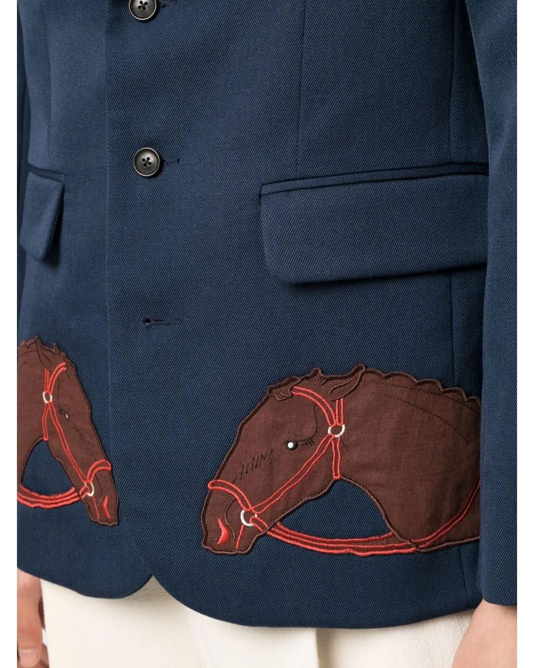Bode Colbert Met Applicatie in het Blue voor heren