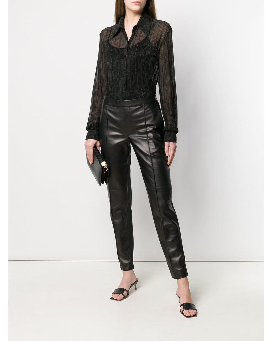 ankle grazer leather trousers