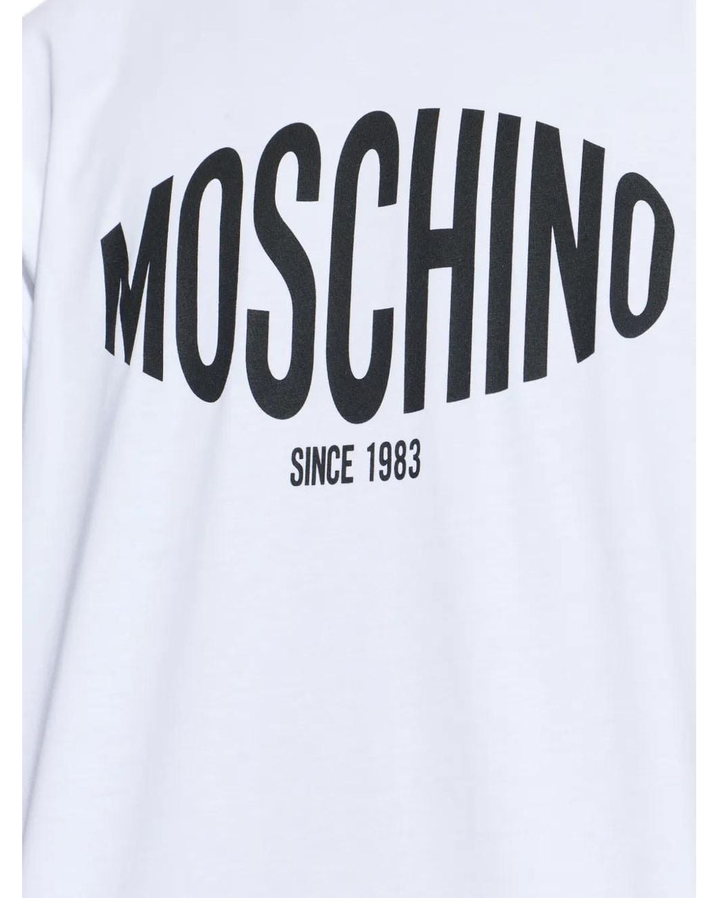 Moschino White Printed Organic Cotton Jersey T-Shirt for men