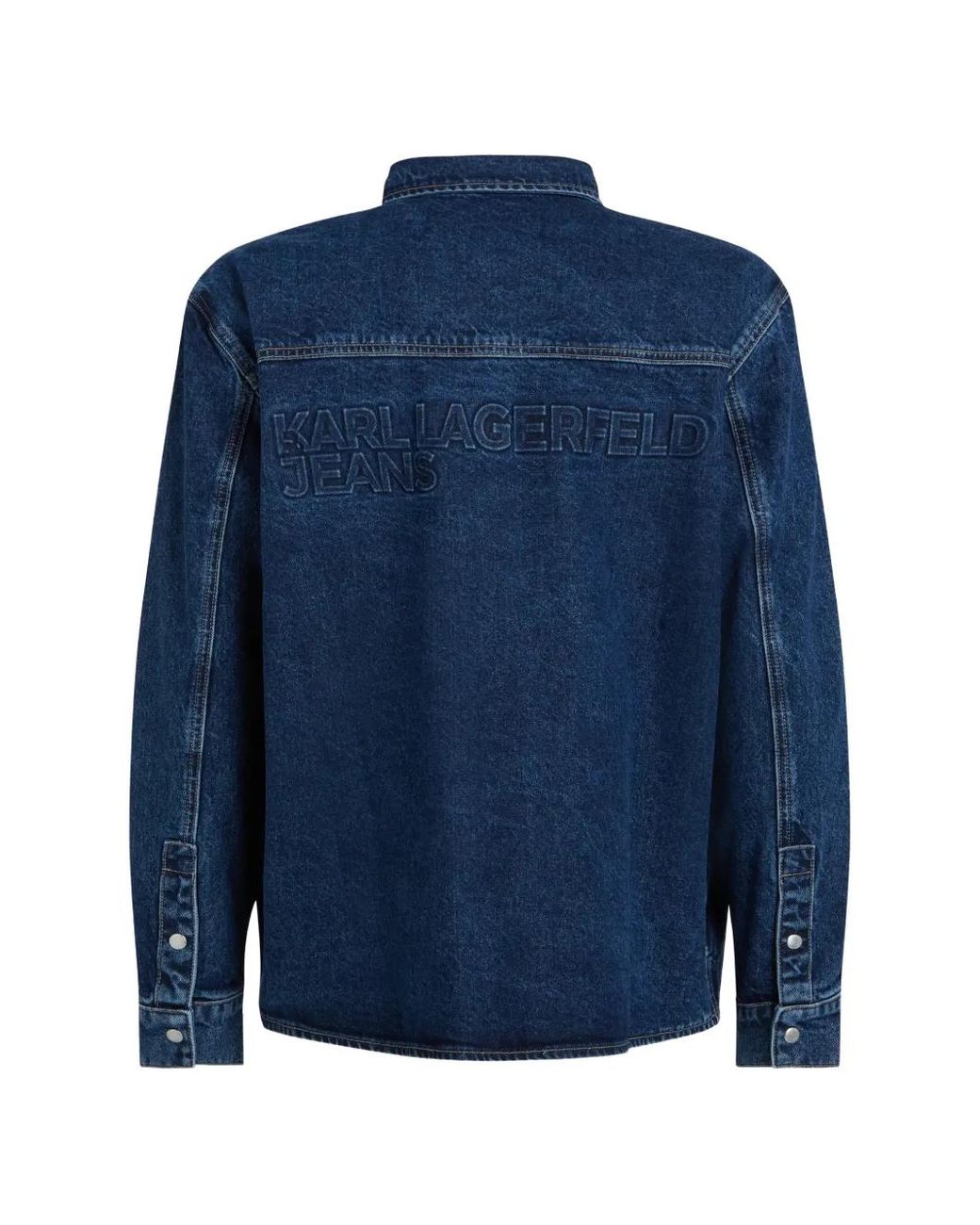 Karl Lagerfeld Blue Logo Denim Overshirt for men