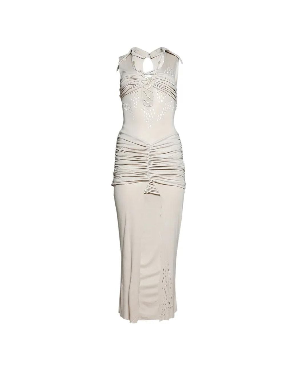 DI PETSA White Ruched Dress