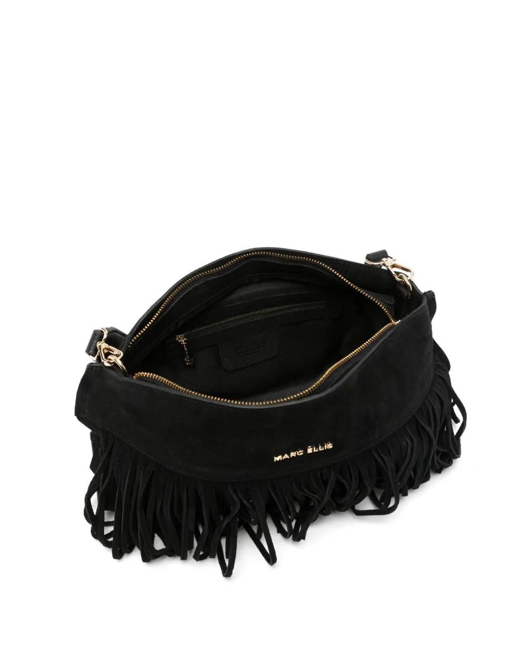 Marc Ellis Black Medium Dakota Fringe-Detail Shoulder Bag