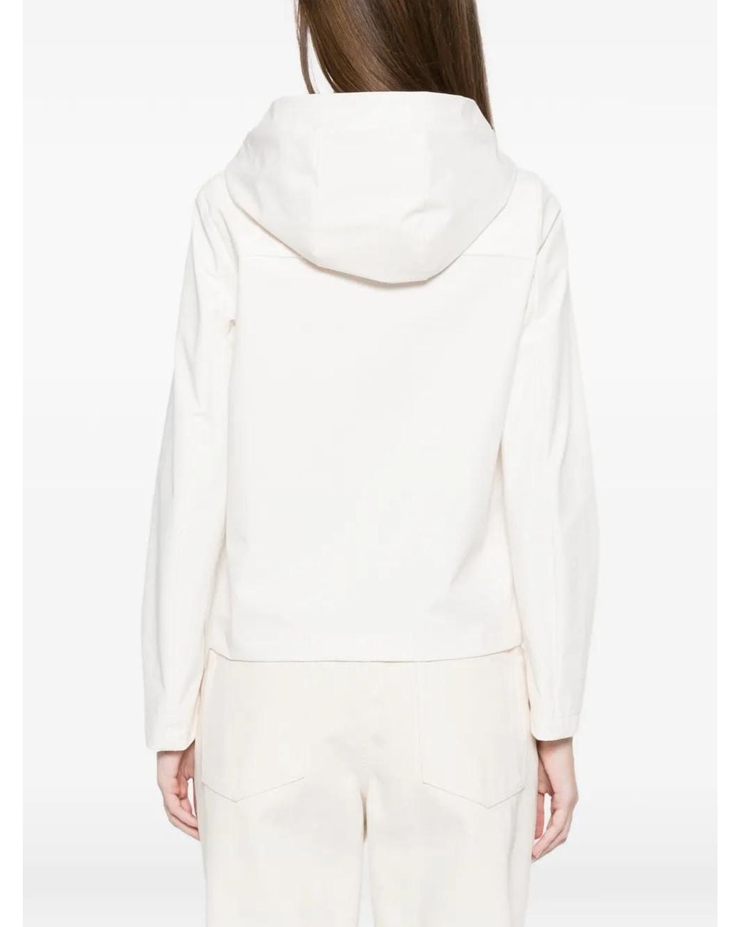 Bomboogie White Hooded Cropped Jacket