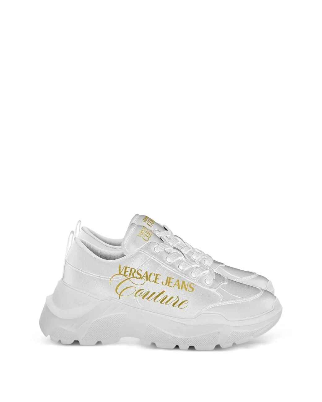 Versace Jeans Couture White Fondo Speedtrack Platform Sneakers