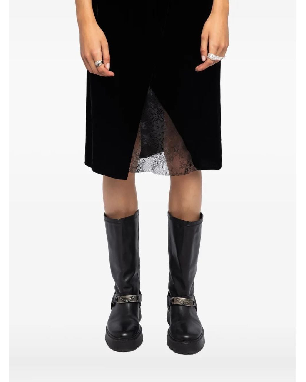 Zadig & Voltaire Black Julen Velvet Skirt
