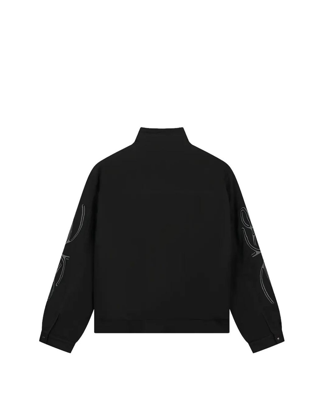 Arte' Black Graphic-Print High-Neck Jacket for men