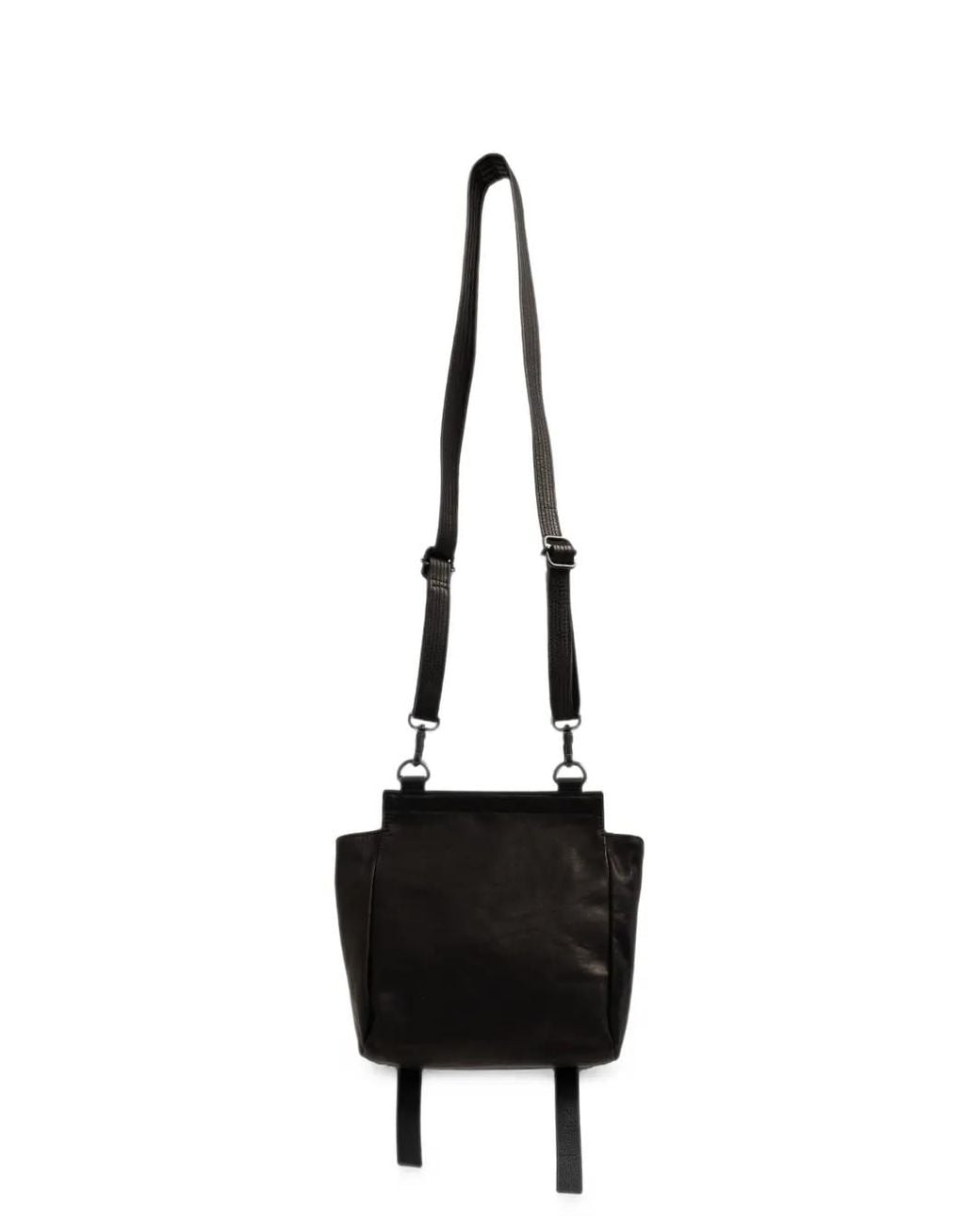 Yohji Yamamoto Black Buckle-Detail Leather Shoulder Bag for men