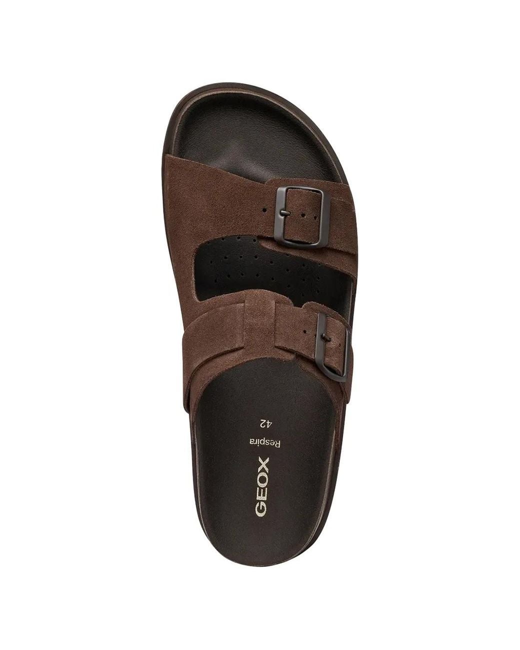 Geox Brown Parnaiba Buckle-Fastening Leather Sandals for men