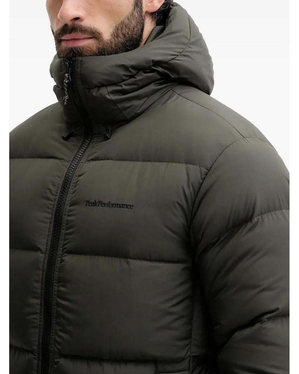 Peak Performance Black Rivel Hooded Quilted Jacket for men