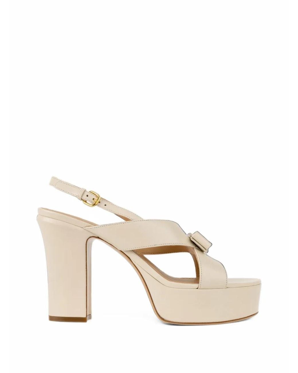 Ferragamo Natural Vara Bow Platform Sandals